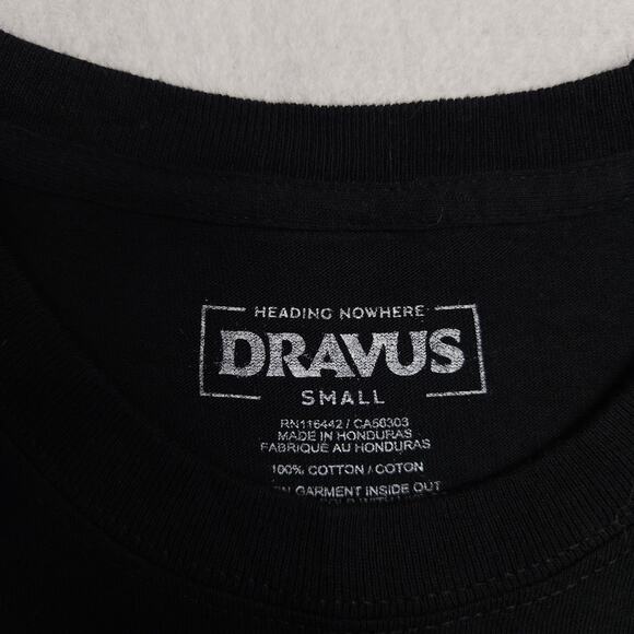 Dravus Casual Crew Neck Short Sleeve Graphic T Shirt Mens Size Small S Black - Picture 3 of 9